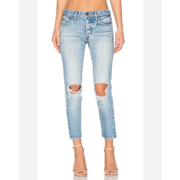 REVOLVE Moussy Vintage Denim Light Wash Distressed Jeans - 26 - Picture 1 of 6